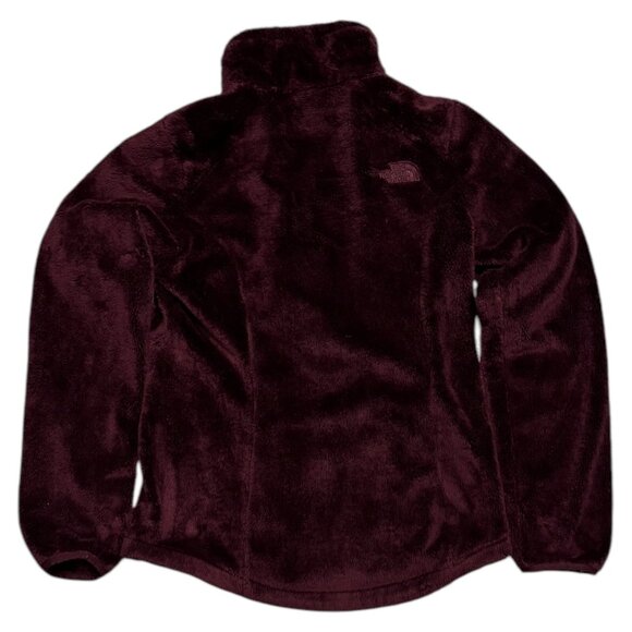 The North Face Burgundy Faux Fur FLEECE Outdoor Fall Spring Jacket Womens XS - Picture 3 of 6